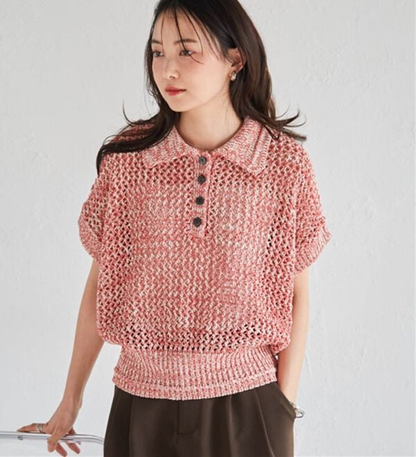 RANAN（ラナン）の「クロシェメッシュポロニット（ニット・セーター）」｜詳細画像