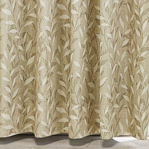 「１００サイズ防音・断熱・保温１級遮光・形状記憶付カーテン　リーフブラウン・リーフブルーグレー（ドレープカーテン）」｜詳細画像