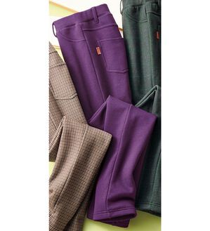 ルフラン（ルフラン）の「ピッタリしない裏側毛布な美脚パンツ（フルレングスパンツ）」｜パープル