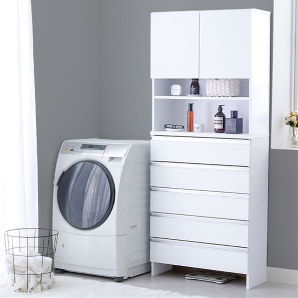 iellio（イエリオ）の「お買得薄型ランドリー収納庫＜ランドリーチェスト　サニタリー収納　サニタリーチェスト　薄型収納＞（ランドリーラック・収納）」｜詳細画像