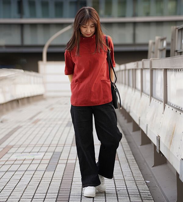 BELLUNA（ベルーナ）の「抗菌防臭綿１００％切替デザインプルオーバー（カットソー）」｜詳細画像