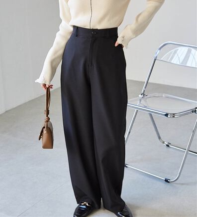 RANAN（ラナン）の「麻調素材カーブスラックス（ワイドパンツ・ガウチョ）」