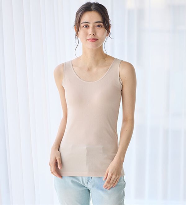 LAVIENNE（ラヴィエンヌ）の「【汗かきさん必見！】涼感サラッと快適汗取りタンクトップインナー＜さらりラボ＞（肌着・インナーウェア）」｜詳細画像