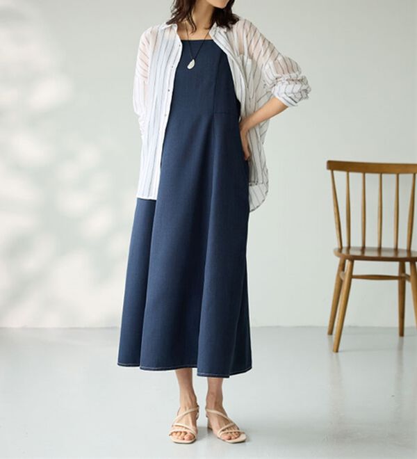 BELLUNA（ベルーナ）の「麻調ジャケット&times;キャミワンピアンサンブル（その他ワンピース）」｜詳細画像