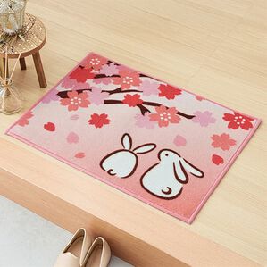 「洗える玄関マット（玄関マット）」｜ウサギとお花