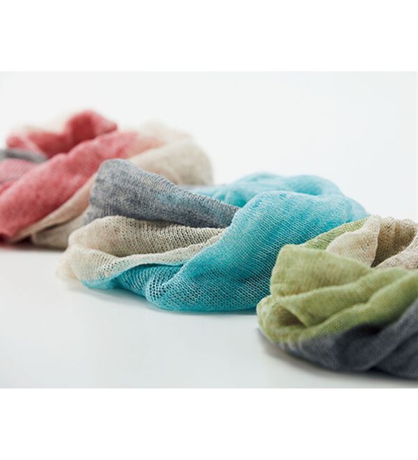 ルフラン（ルフラン）の「洗えるリネンシルク３色スヌード（ストール・スカーフ・マフラー）」｜詳細画像