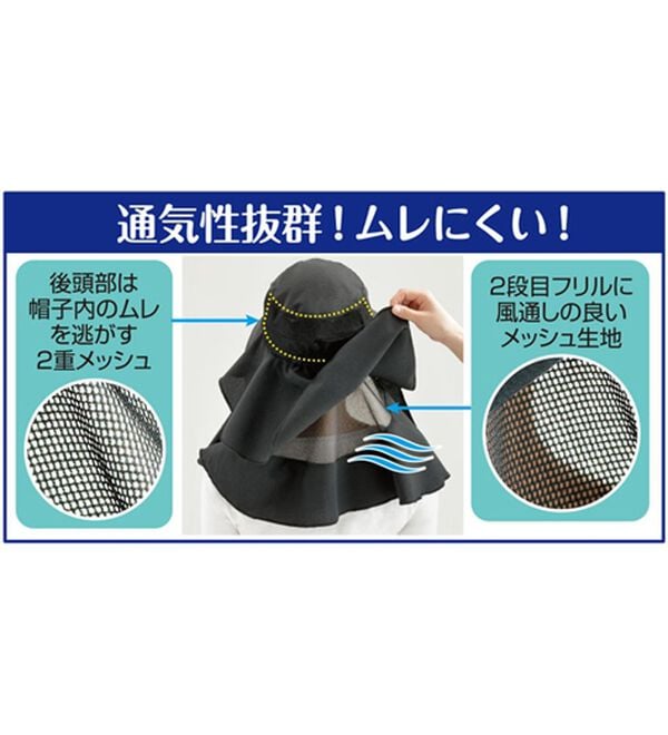 「風が通るＵＶカットお庭帽子（帽子）」｜詳細画像