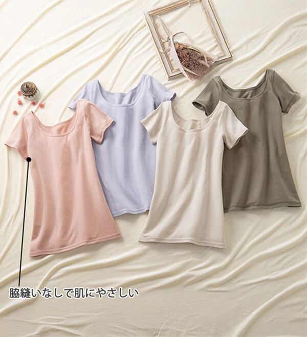 「素肌よろこぶオーガニックコットンフレンチ袖（肌着・インナーウェア）」｜詳細画像