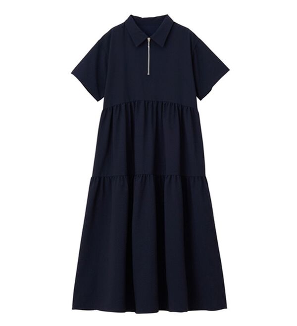 GeeRA（ジーラ）の「サッカーティアードハーフジップワンピース（その他ワンピース）」｜詳細画像