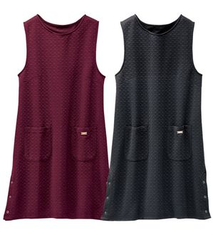 BELLUNA（ベルーナ）の「【２枚組】千鳥柄キルトジャカードジャンパースカート（ジャンパースカート）」｜詳細画像