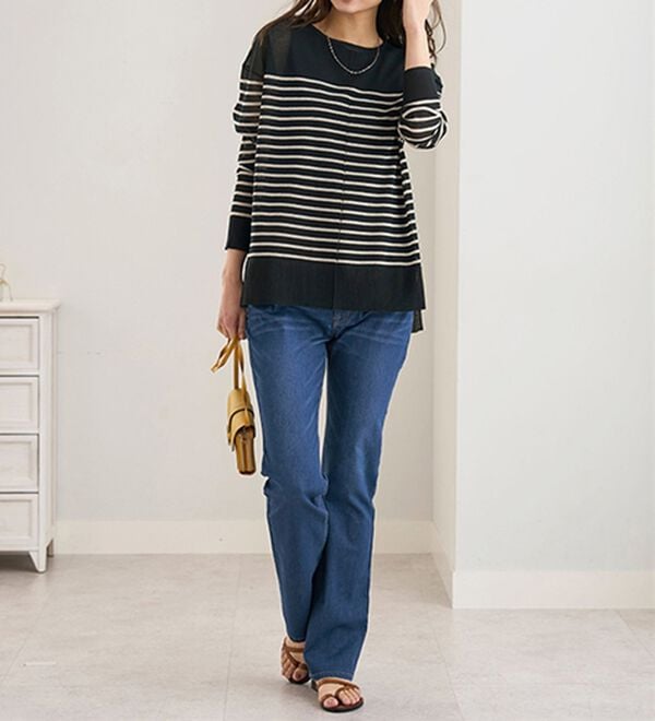 BELLUNA（ベルーナ）の「ヒンヤリ冷感！ライトオンスジーンズ（フルレングスパンツ）」｜詳細画像