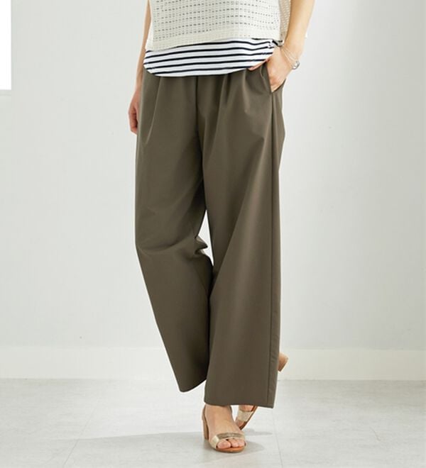 BELLUNA（ベルーナ）の「エアリーサッカー素材ワイドパンツ（ワイドパンツ・ガウチョ）」｜詳細画像