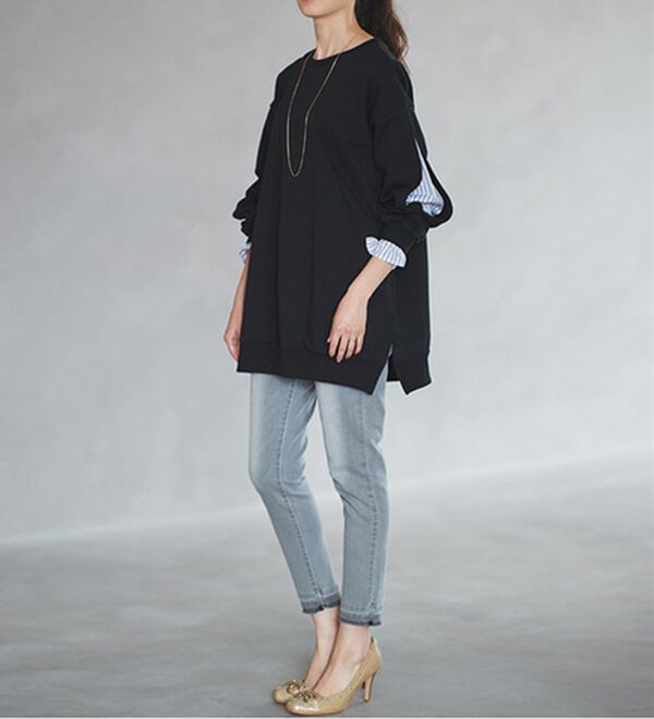 RANAN（ラナン）の「袖スリットカットソーチュニック（チュニック）」｜詳細画像