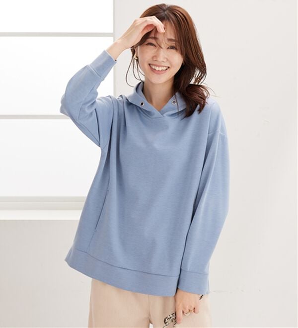 BELLUNA（ベルーナ）の「とろみ素材フードデザインパーカー（パーカー）」｜詳細画像