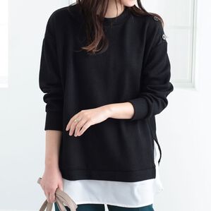 BELLUNA（ベルーナ）の「肩ボタン布帛切替チュニック（チュニック）」｜詳細画像