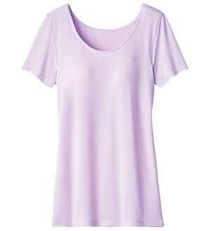 LAVIENNE（ラヴィエンヌ）の「＜さらりラボ＞カップ付半袖インナー（ブラトップ・カップ付きインナー）」｜ラベンダー