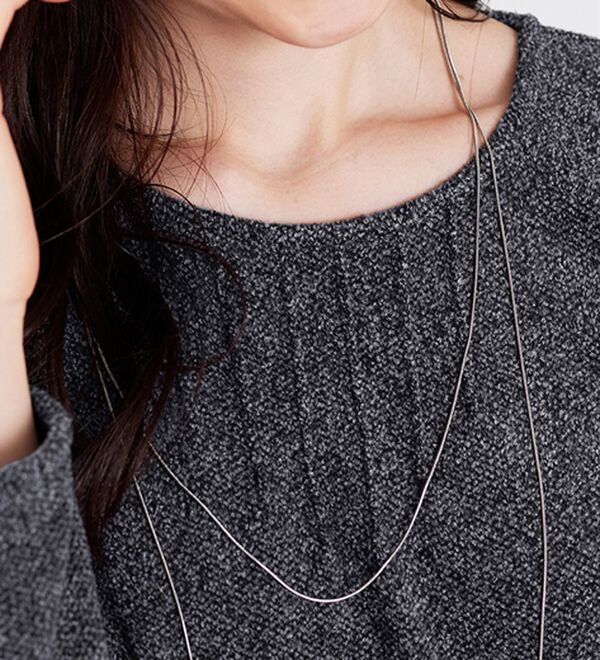 BELLUNA（ベルーナ）の「袖パールボタン付ツイード調ワンピース（チュニック）」｜詳細画像