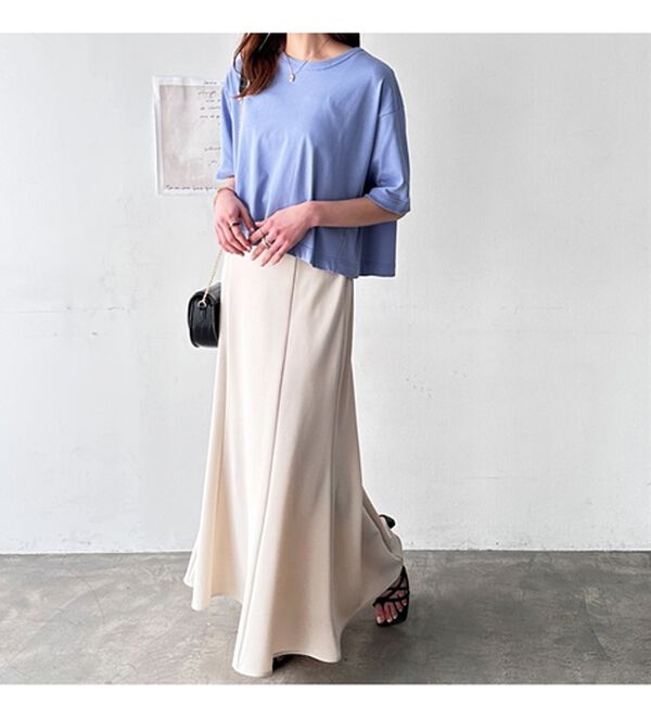 GeeRA（ジーラ）の「綿混素材クロップドＴシャツ（Tシャツ）」｜詳細画像