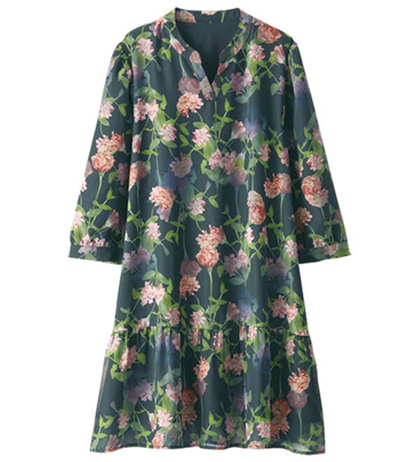 BELLUNA（ベルーナ）の「ｐｌａｎｔｉｃａプリントチュニック（シャツ）」｜ネイビー