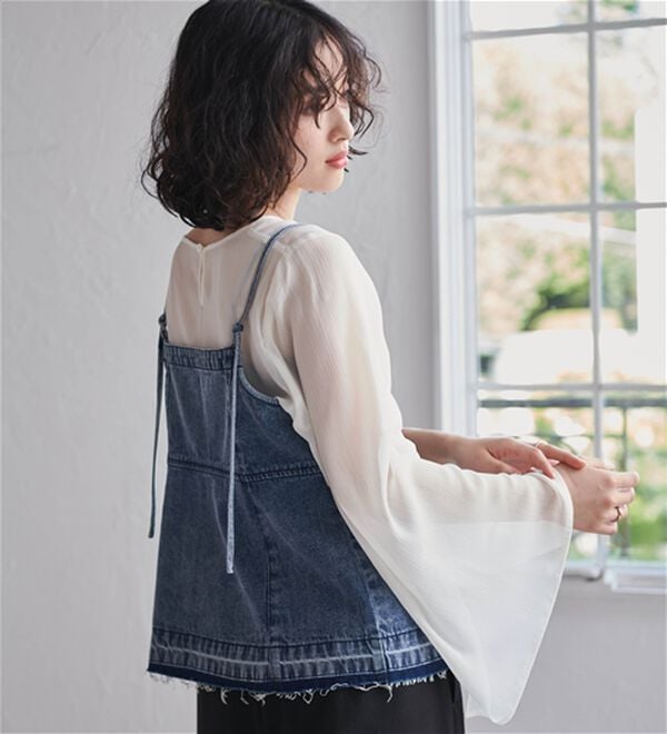 RANAN（ラナン）の「デニム素材キャミビスチェ（タンクトップ・キャミソール）」｜詳細画像