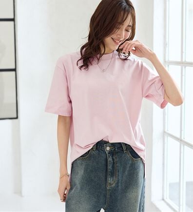 BELLUNA（ベルーナ）の「【汗ジミ対策◎】＜エアリーアイスコットン＞オーバーサイズＴシャツ【選べる袖丈】（カットソー）」