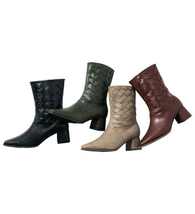 RANAN（ラナン）の「編み込みデザインミドルブーツ（ブーツ）」