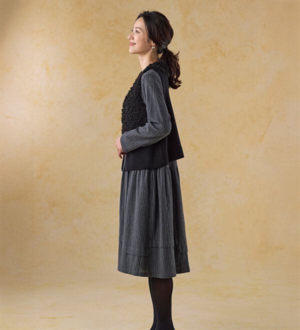 BELLUNA（ベルーナ）の「プードルファー切替ニットベスト（ベスト）」｜詳細画像