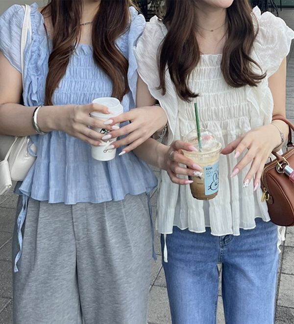 GeeRA（ジーラ）の「フリルシャーリングブラウス（ブラウス）」｜詳細画像