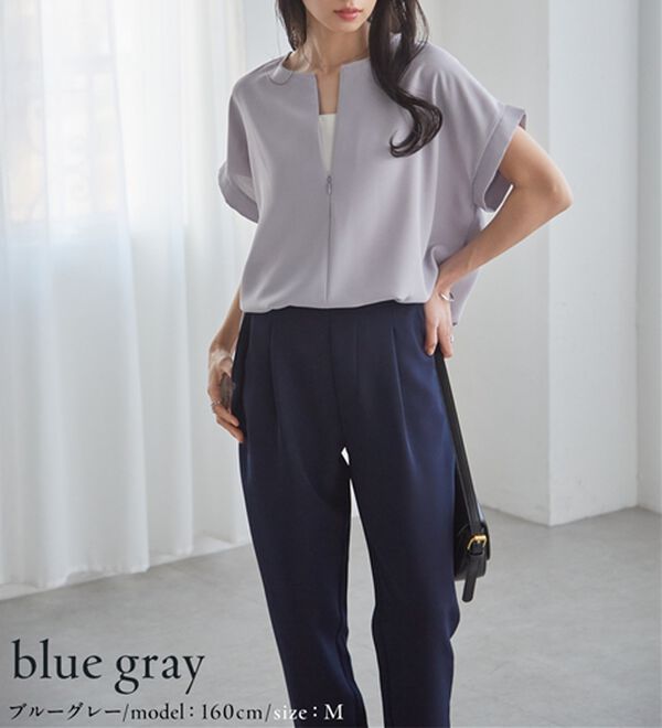 RANAN（ラナン）の「前後2WAYハーフジップブラウス（ブラウス）」｜詳細画像