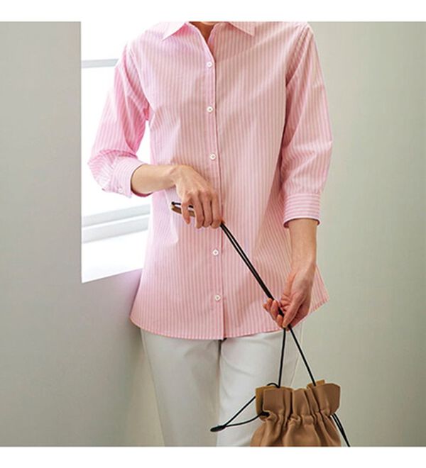 BELLUNA（ベルーナ）の「【選べる袖丈】洗える！ストレッチイージーケアシャツ（シャツ）」｜詳細画像