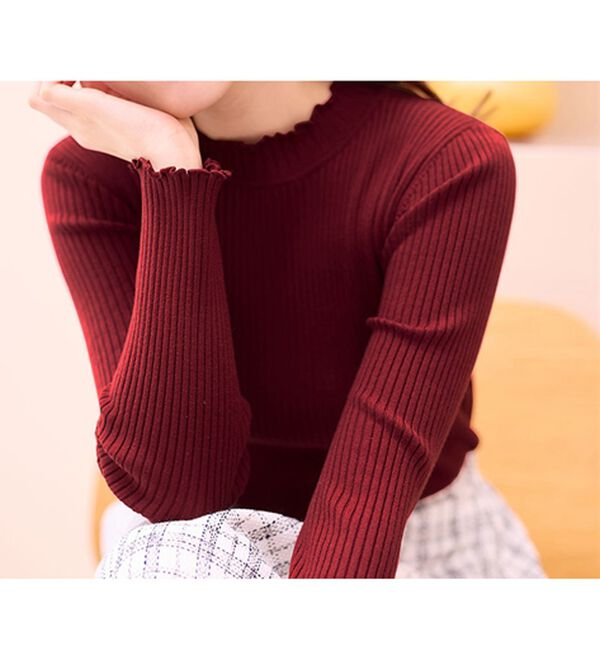 alotta（アロッタ）の「【美人百花掲載】洗える！チクチクしにくいメロウリブニット（ニット・セーター）」｜詳細画像