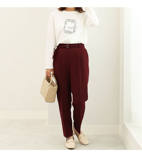 BELLUNA（ベルーナ）の「ダブルクロスベルト付テーパードパンツ（テーパードパンツ）」｜詳細画像