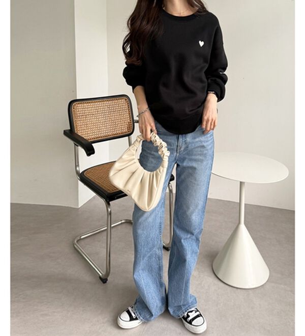 GeeRA（ジーラ）の「ロゴ＆ハート刺しゅう裏起毛スウェット（トレーナー・スウェット）」｜詳細画像