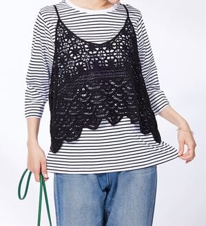 BELLUNA（ベルーナ）の「かぎ針風ビスチェアンサンブル（アンサンブル）」｜黒系