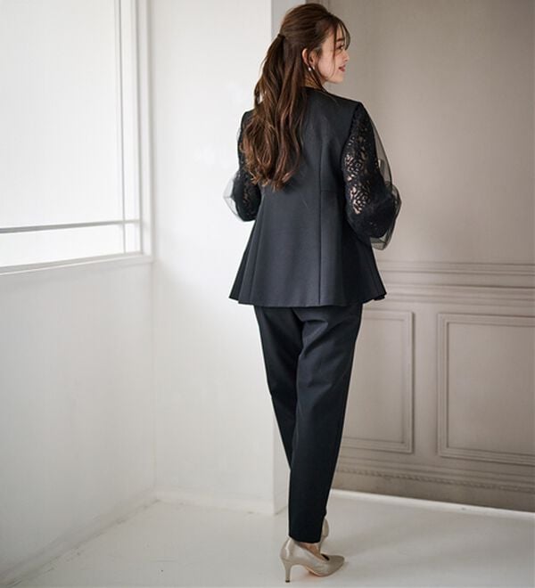 RANAN（ラナン）の「【２点セット】防シワ！ペプラムベストセットアップ（パンツスーツ）」｜詳細画像