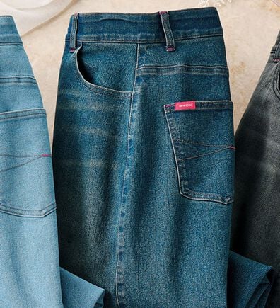 ルフラン（ルフラン）の「旬顔で楽ちん。カーブデニムパンツ（フルレングスパンツ）」