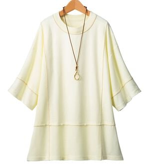 ルフラン（ルフラン）の「汗ジミ対策！ちょいかわプルオーバー（カットソー）」｜アイボリー