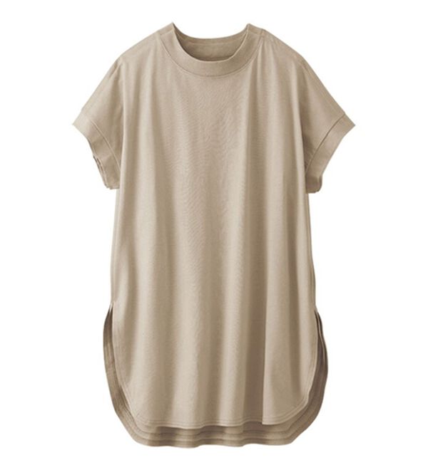GeeRA（ジーラ）の「綿１００％フレンチスリーブチュニックＴシャツ（カットソー）」｜詳細画像