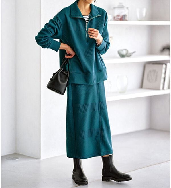 BELLUNA（ベルーナ）の「ボーダージャカードハーフジッププルオーバー（カットソー）」｜詳細画像