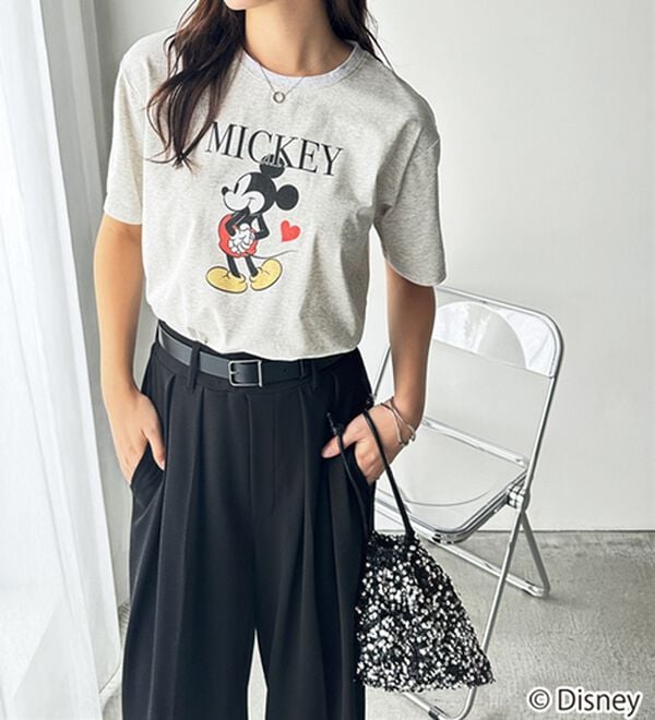 GeeRA（ジーラ）の「【Disney/ディズニー】別注/Mickey Mouse＆Minnie Mouse/ヴィンテージプリントTシャツ（カットソー）」｜詳細画像