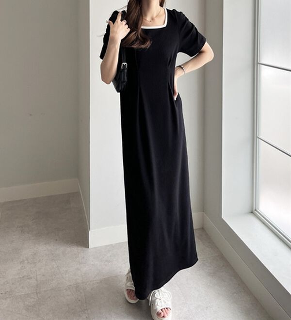 GeeRA（ジーラ）の「バックオープン配色リブワンピース（その他ワンピース）」｜詳細画像