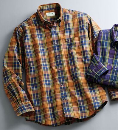 「＜クロコダイル＞長袖チェックシャツ（メンズシャツ）」