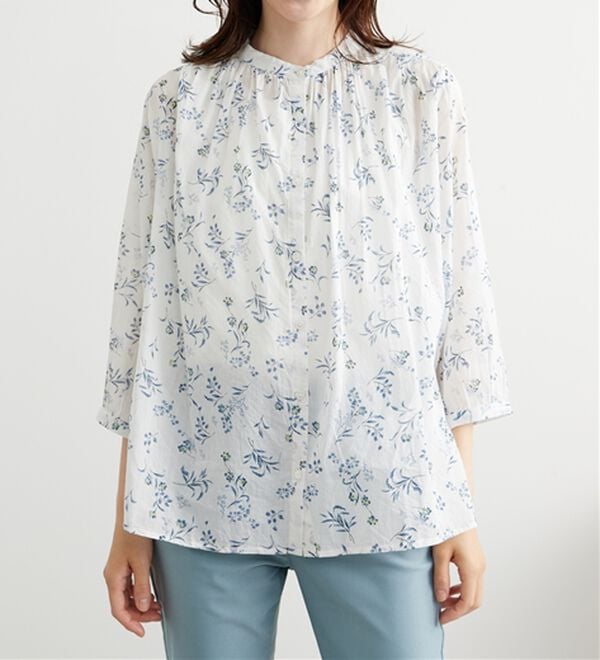 BELLUNA（ベルーナ）の「綿100％ギャザーデザインブラウス（ブラウス）」｜詳細画像