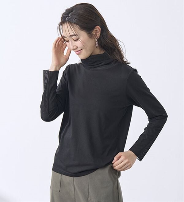 BELLUNA（ベルーナ）の「チュールデザイン首元ゆったりインナー（カットソー）」｜詳細画像