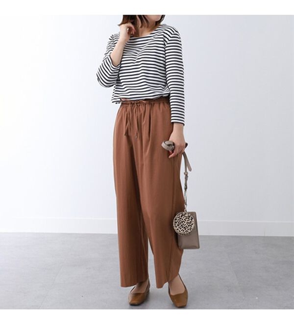 BELLUNA（ベルーナ）の「サラリ快適！ビンテージ調美脚ワイドパンツ（ワイドパンツ・ガウチョ）」｜詳細画像