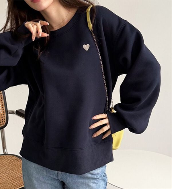 GeeRA（ジーラ）の「ロゴ＆ハート刺しゅう裏起毛スウェット（トレーナー・スウェット）」｜詳細画像