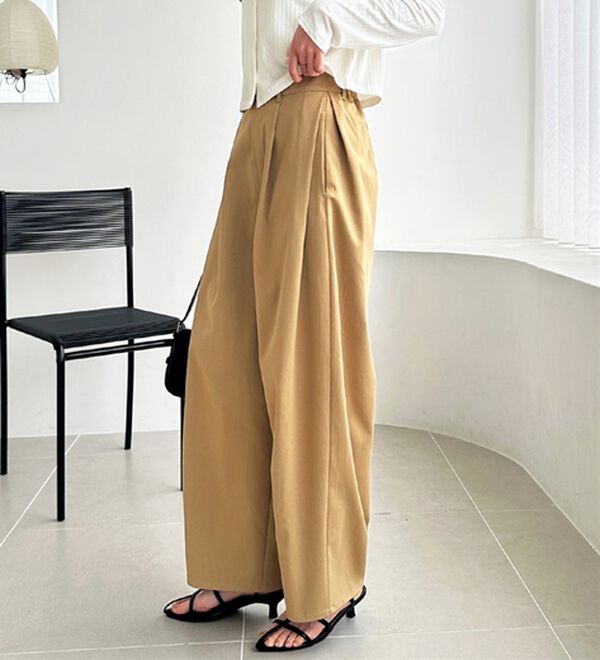 GeeRA（ジーラ）の「楽なのに美脚見えワイドカーブパンツ（フルレングスパンツ）」｜詳細画像