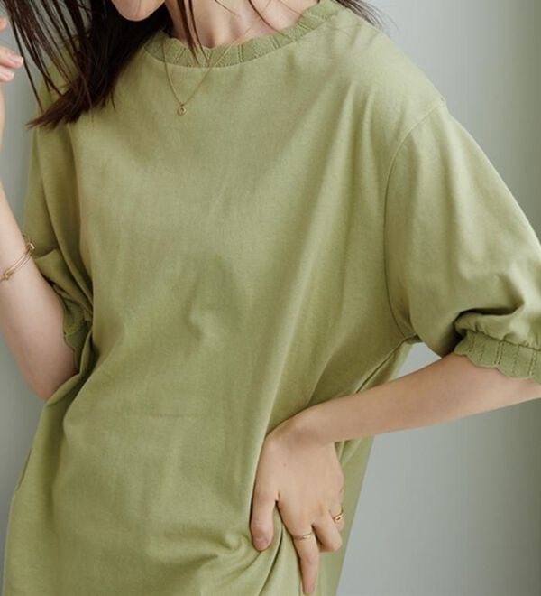 BELLUNA（ベルーナ）の「デザインリブ使いふんわり袖プルオーバー（カットソー）」｜詳細画像