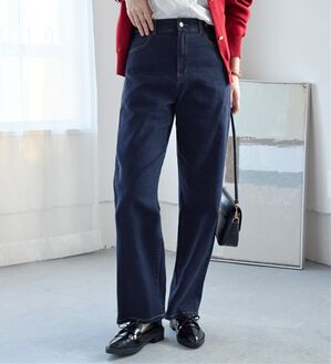 Viola e Viola（ヴィオラ エ ヴィオラ）の「【ストレッチ】隠しゴムで見た目すっきり楽ちんデニム（フルレングスパンツ）」｜ネイビー