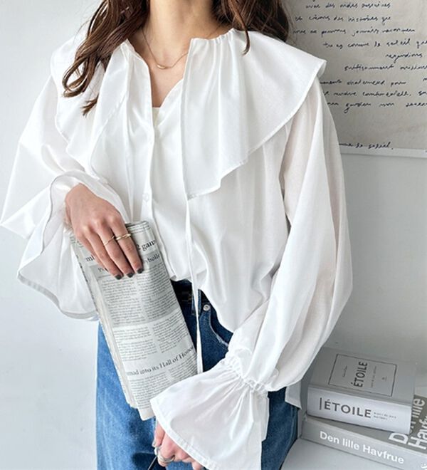 GeeRA（ジーラ）の「ビッグフリルカラーブラウス（ブラウス）」｜詳細画像